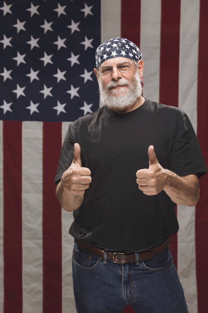 istock Bearded Patriot: Thumbs up for America 946735028