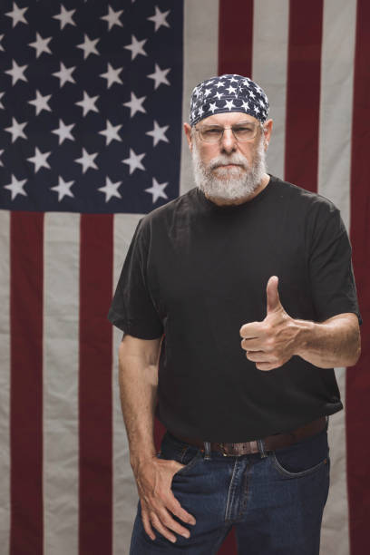 istock Bearded Patriot: Thumbs up for America 946735050
