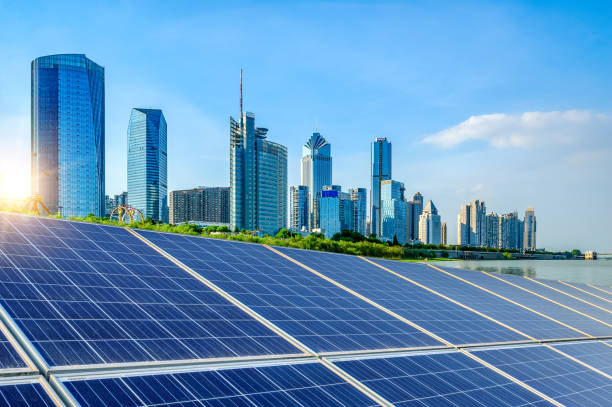 istock Shanghai urban landscape, landmarks and solar panels 946740762