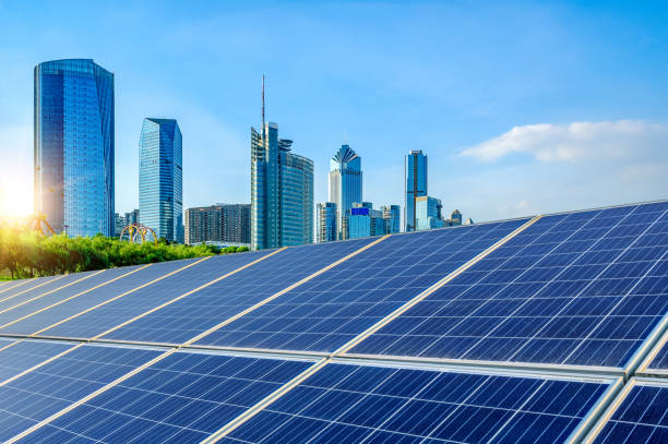 istock Shanghai urban landscape, landmarks and solar panels 946740802