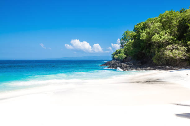 istock Tropical white sand beach and ocean with crystal water in Bali 946743840