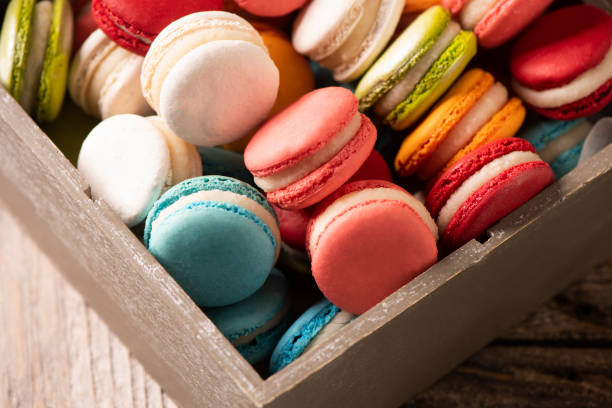 istock Selection of french colourful macarons 946744778