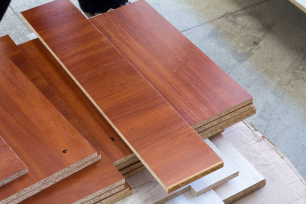 istock MDF, PARTICLE BOARD. Wood panels of different thicknesses and colors. 946754552