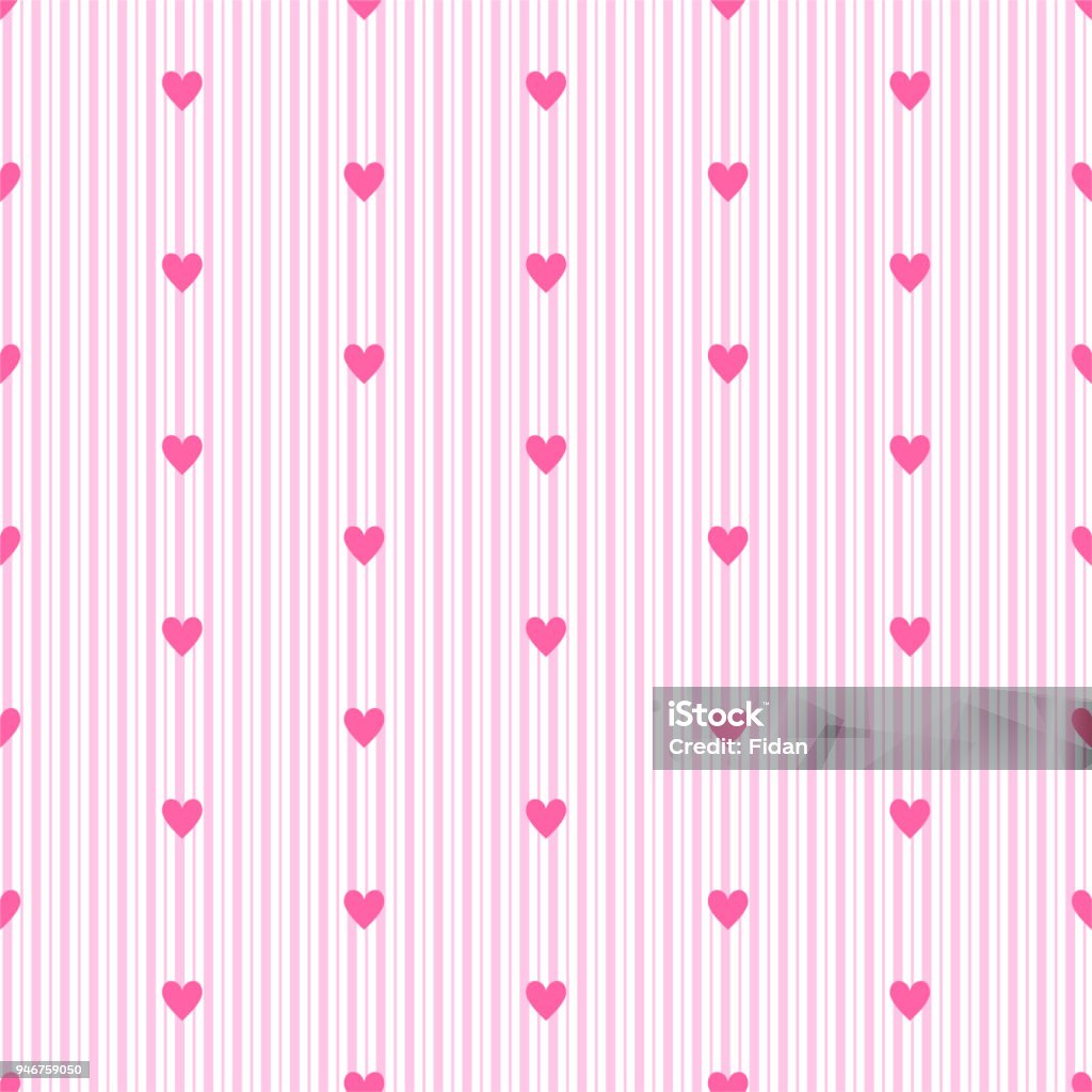 Pink Heart Pattern Line Pink Lines And Hearts Pattern Seamless Vector Background Stock ...