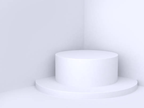istock abstract background corner wall with geometric shape cylinder podium 3d rendering minimal white background 946759948