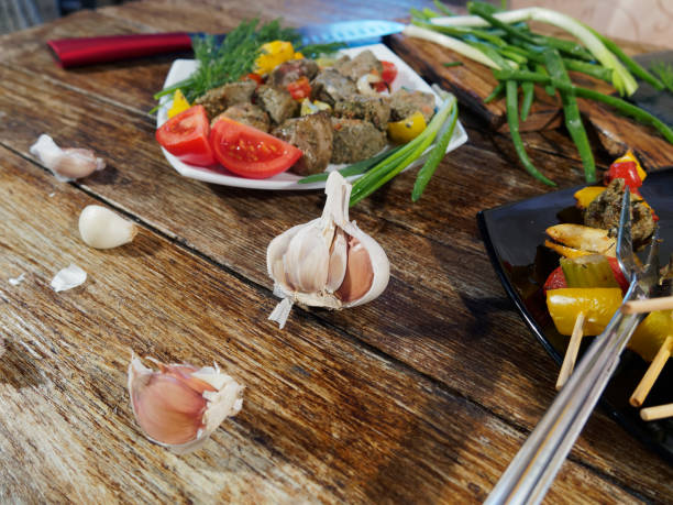 istock Pork meat skewers 946791500