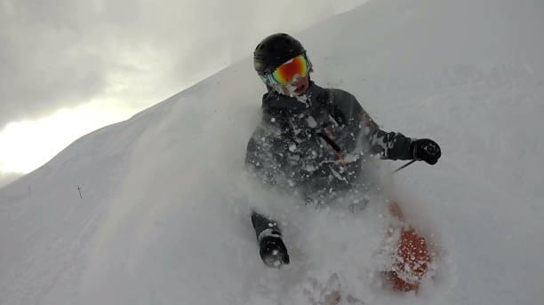 istock POV of young man skiing through fresh snow 946792336