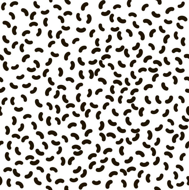 Bacteria seamless pattern. Black and white colors. Bacteria seamless pattern. Black and white bean shape organic live forms. Organism colony view in a microscope. Helminth worms group. probiotic pattern stock illustrations
