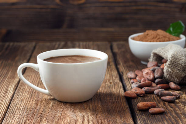 Cocoa drink in white mug