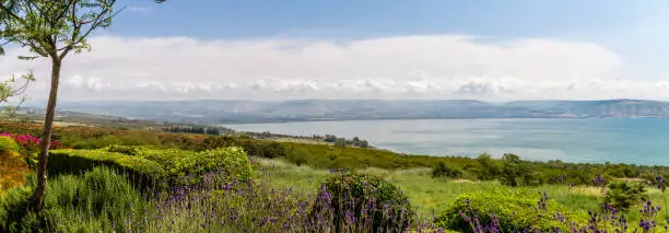 Photo of Panoramic view of the sea of Galilee from the Mount of Beatitudes, Israel