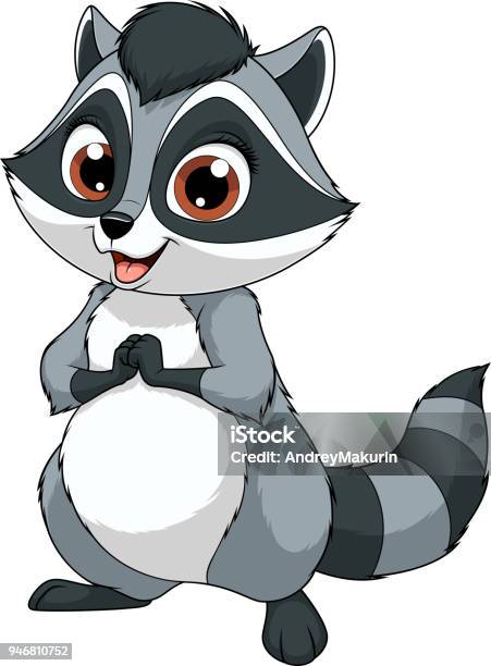 Funny Little Raccoon Stock Illustration - Download Image Now - Raccoon, Illustration, Animal