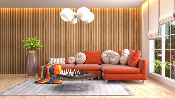 istock Interior living room. 3d illustration 946812442