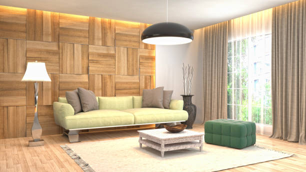 istock Interior living room. 3d illustration 946812462