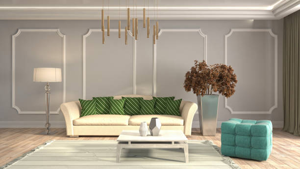 istock Interior living room. 3d illustration 946812672