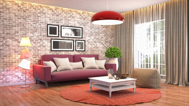 istock Interior living room. 3d illustration 946812700