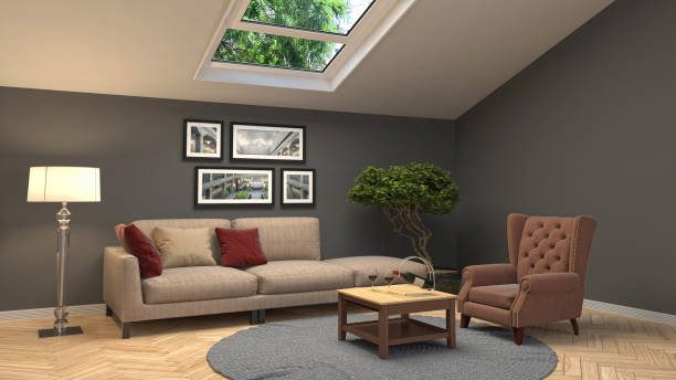 istock Interior living room. 3d illustration 946812720