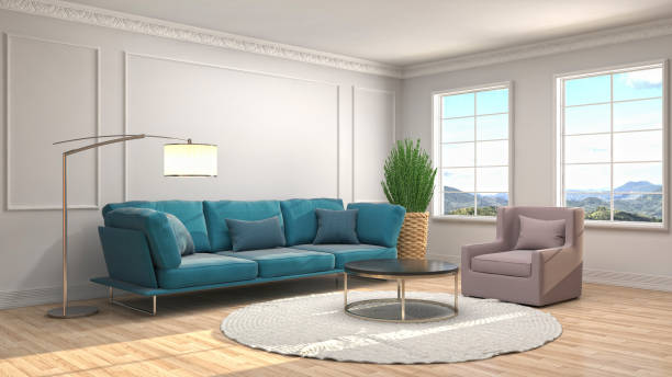 istock Interior living room. 3d illustration 946812876