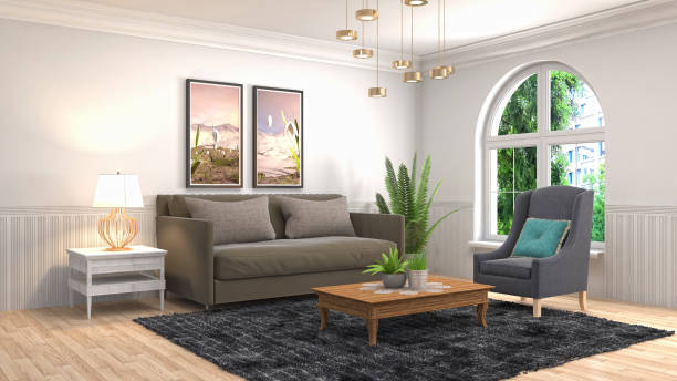 istock Interior living room. 3d illustration 946815294
