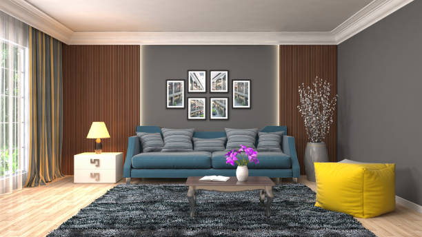 istock Interior living room. 3d illustration 946815372