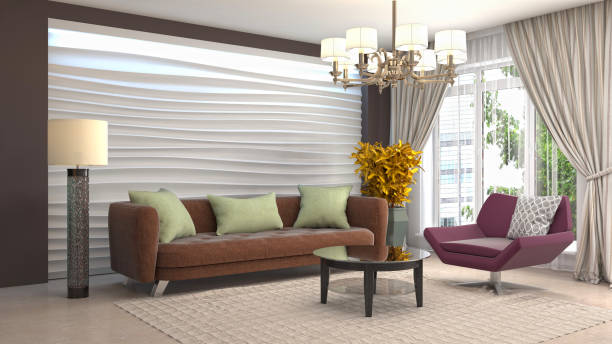 istock Interior living room. 3d illustration 946815438