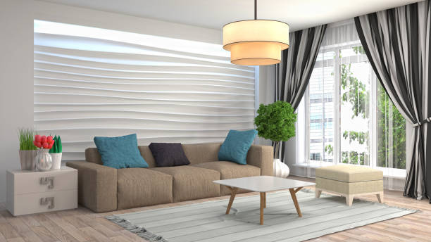 istock Interior living room. 3d illustration 946815558
