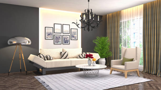 istock Interior living room. 3d illustration 946815640