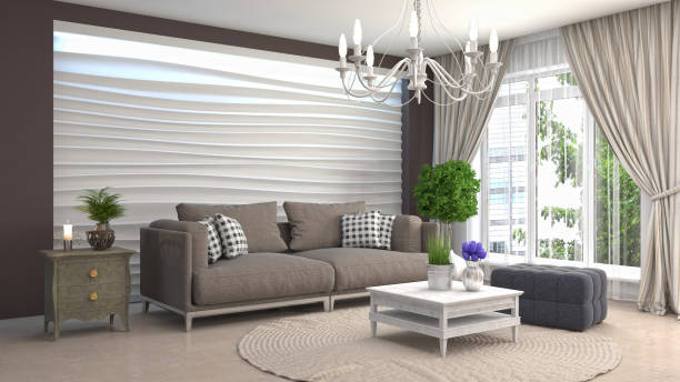 istock Interior living room. 3d illustration 946815700