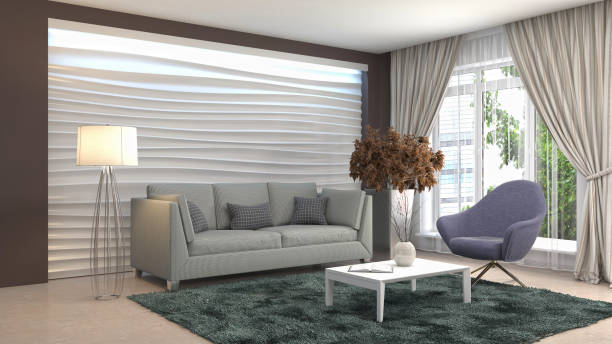 istock Interior living room. 3d illustration 946815756