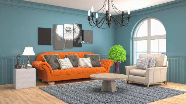 istock Interior living room. 3d illustration 946816438