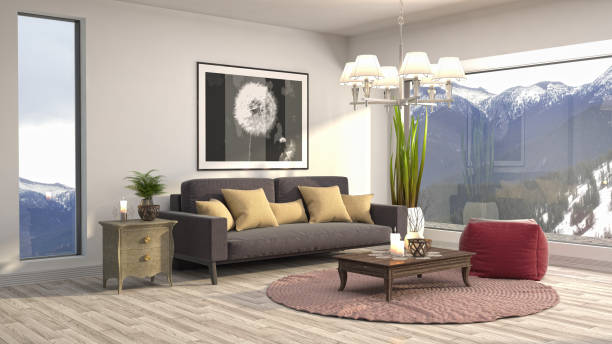istock Interior living room. 3d illustration 946816468