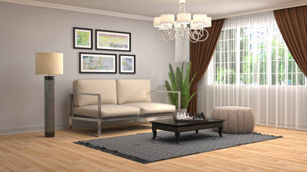 istock Interior living room. 3d illustration 946816478
