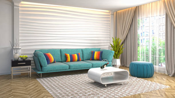 istock Interior living room. 3d illustration 946816584