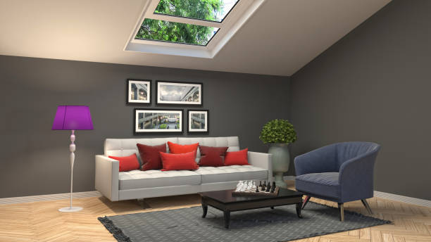 istock Interior living room. 3d illustration 946816608