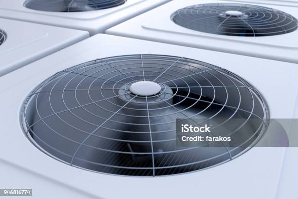 Hvac Units Close Up Stock Photo - Download Image Now - Air Conditioner, Electric Fan, Air Duct