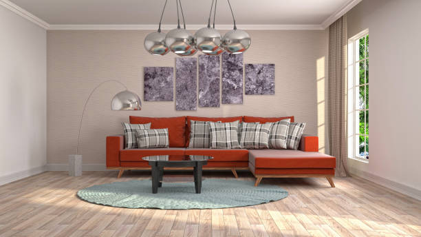 istock Interior living room. 3d illustration 946816952