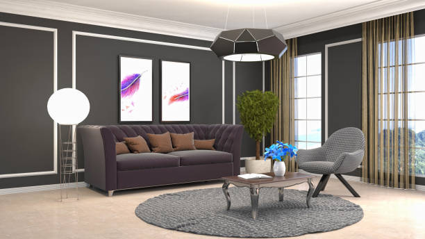istock Interior living room. 3d illustration 946817078