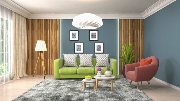 istock Interior living room. 3d illustration 946817106