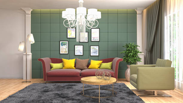 istock Interior living room. 3d illustration 946817172