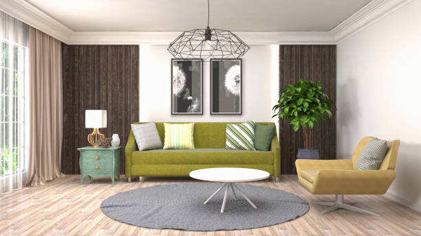 istock Interior living room. 3d illustration 946817192