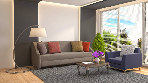 istock Interior living room. 3d illustration 946817276
