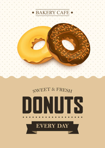 Poster Vector Template With Donuts Stock Illustration - Download