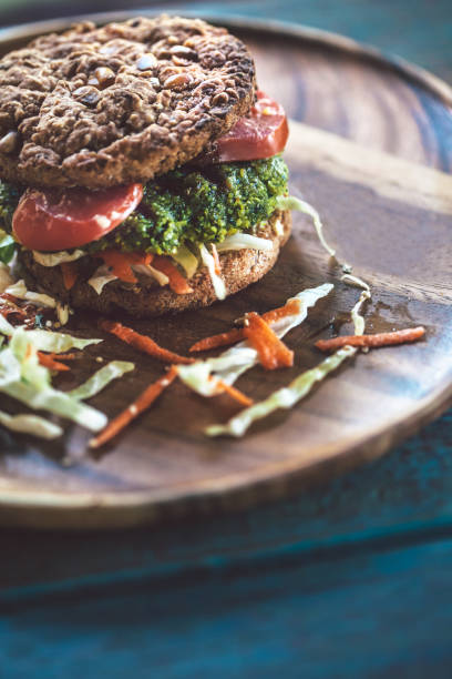 istock Burger for vegetarians. Burger with falafel. 946824542