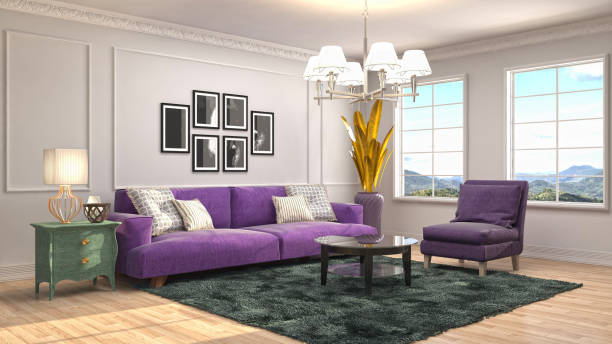 istock Interior living room. 3d illustration 946824546
