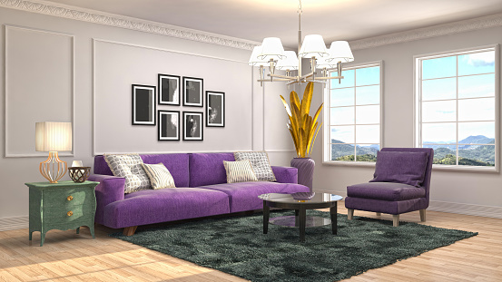 Interior living room. 3d illustration