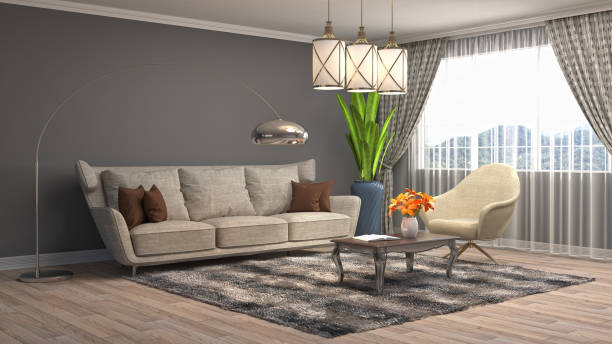 istock Interior living room. 3d illustration 946824568