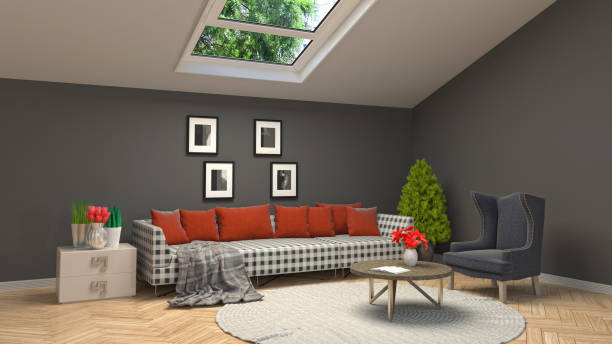 istock Interior living room. 3d illustration 946824806