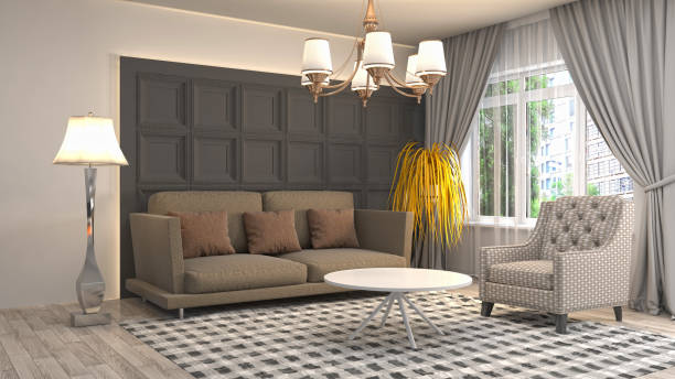 istock Interior living room. 3d illustration 946824974