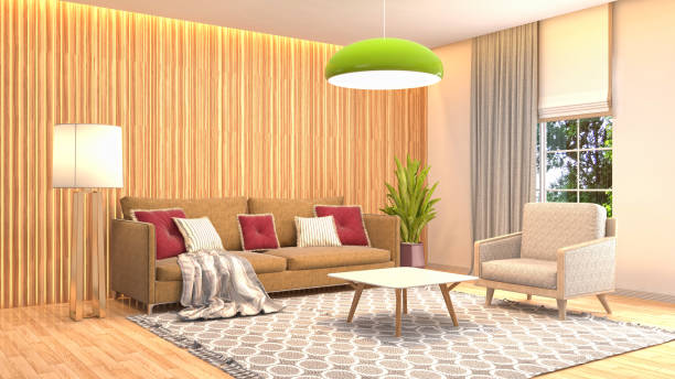 istock Interior living room. 3d illustration 946825046