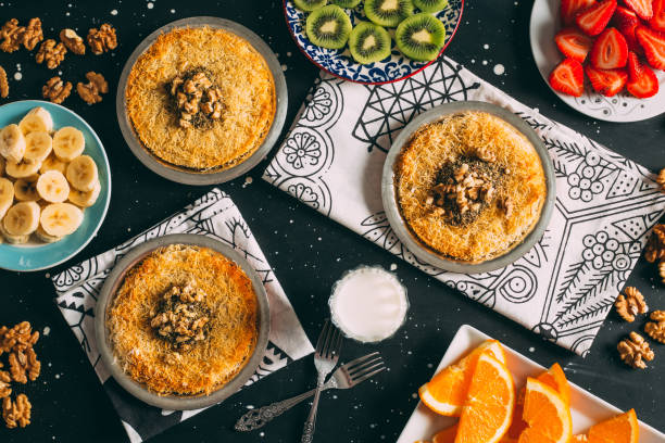 전통적인 디저트 kunafa / kunefe - künefe 뉴스 사진 이미지