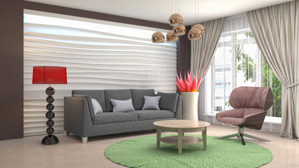 istock Interior living room. 3d illustration 946825508